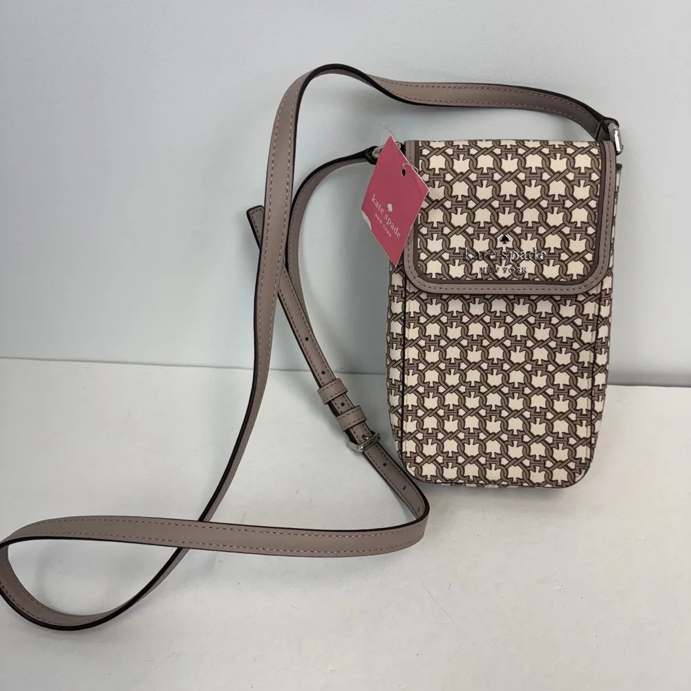 Kate Spade Spade Link Phone Crossbody Bag White Multi WIR00050 NWT